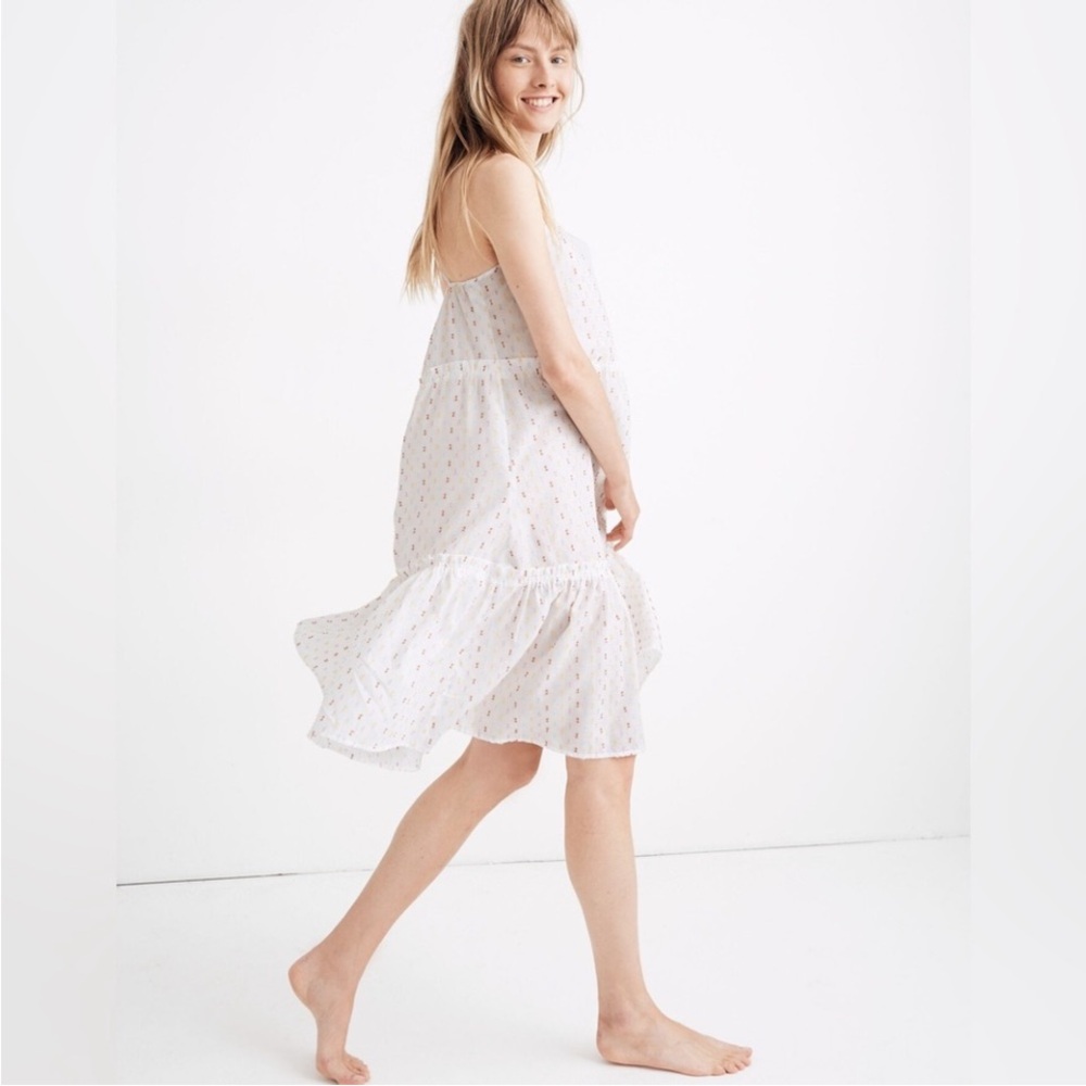 Madewell Tiered  Cover-Up Rainbow Clipdot Nightgown Size Large - Picture 4 of 13